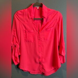 Express Button-Down Shirt - Hot Pink -
Size XS